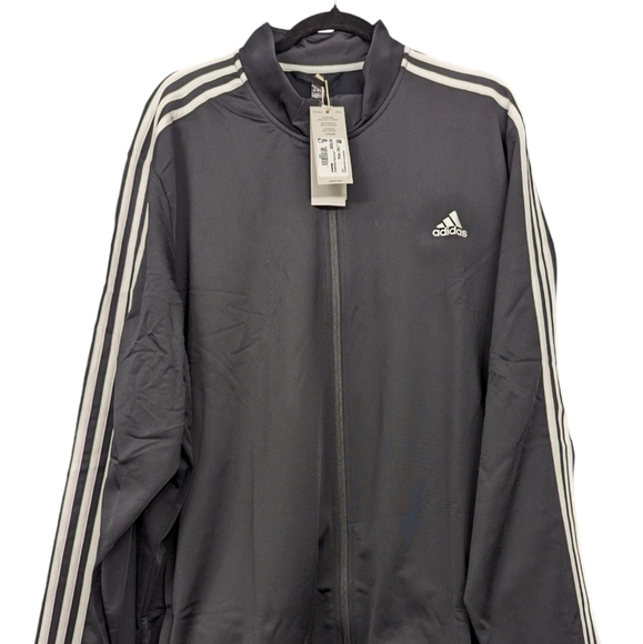 adidas | Men's NWT | Track Jacket 3 Stripe | Black & White | Big & Tall 3XLT - Picture 3 of 10